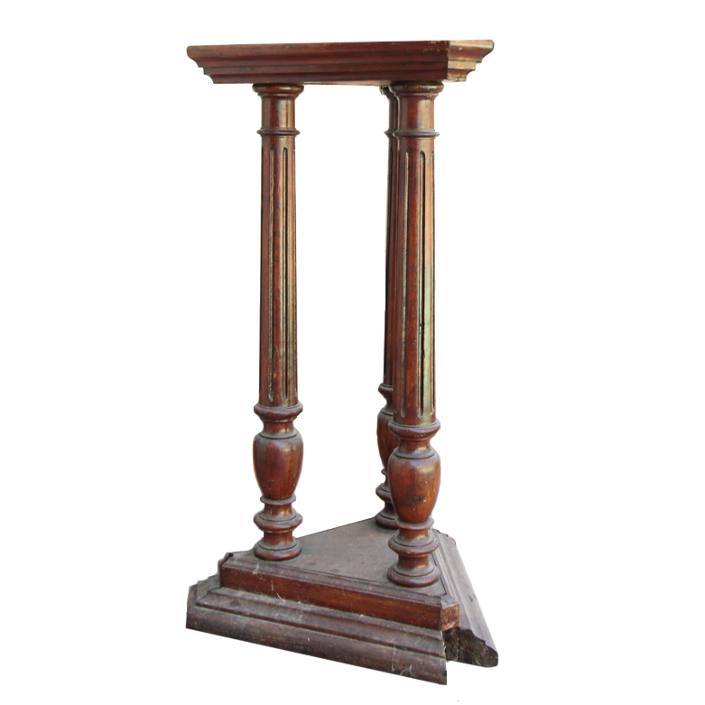 Vintage Neoclassical Style Wooden Pedestal