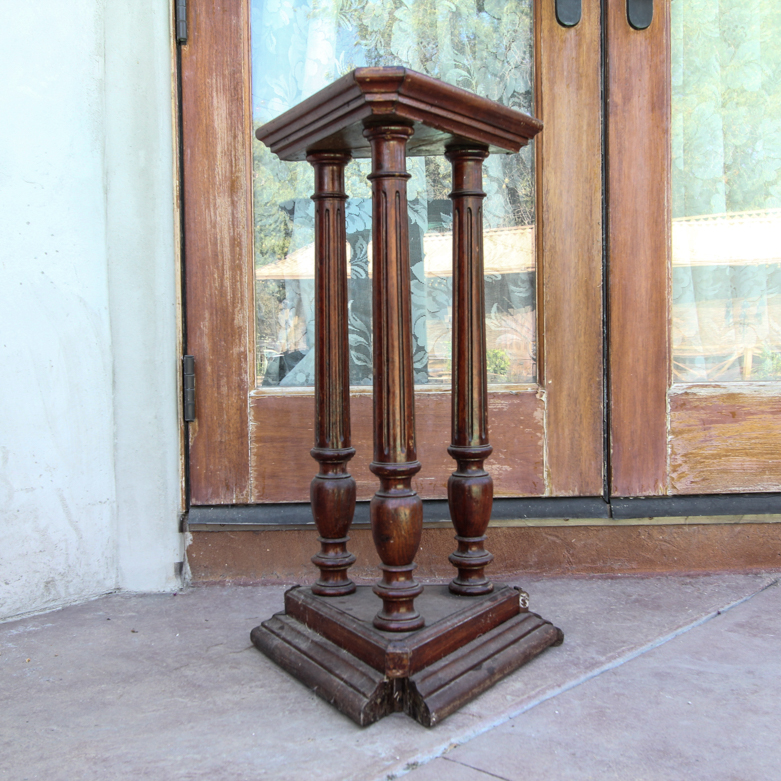 Vintage Neoclassical Style Wooden Pedestal