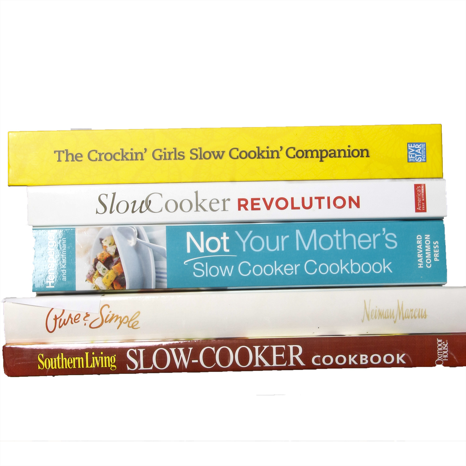 Neiman Marcus "Pure and Simple" Cookbook and Assortment of Slow Cooker Cookbooks