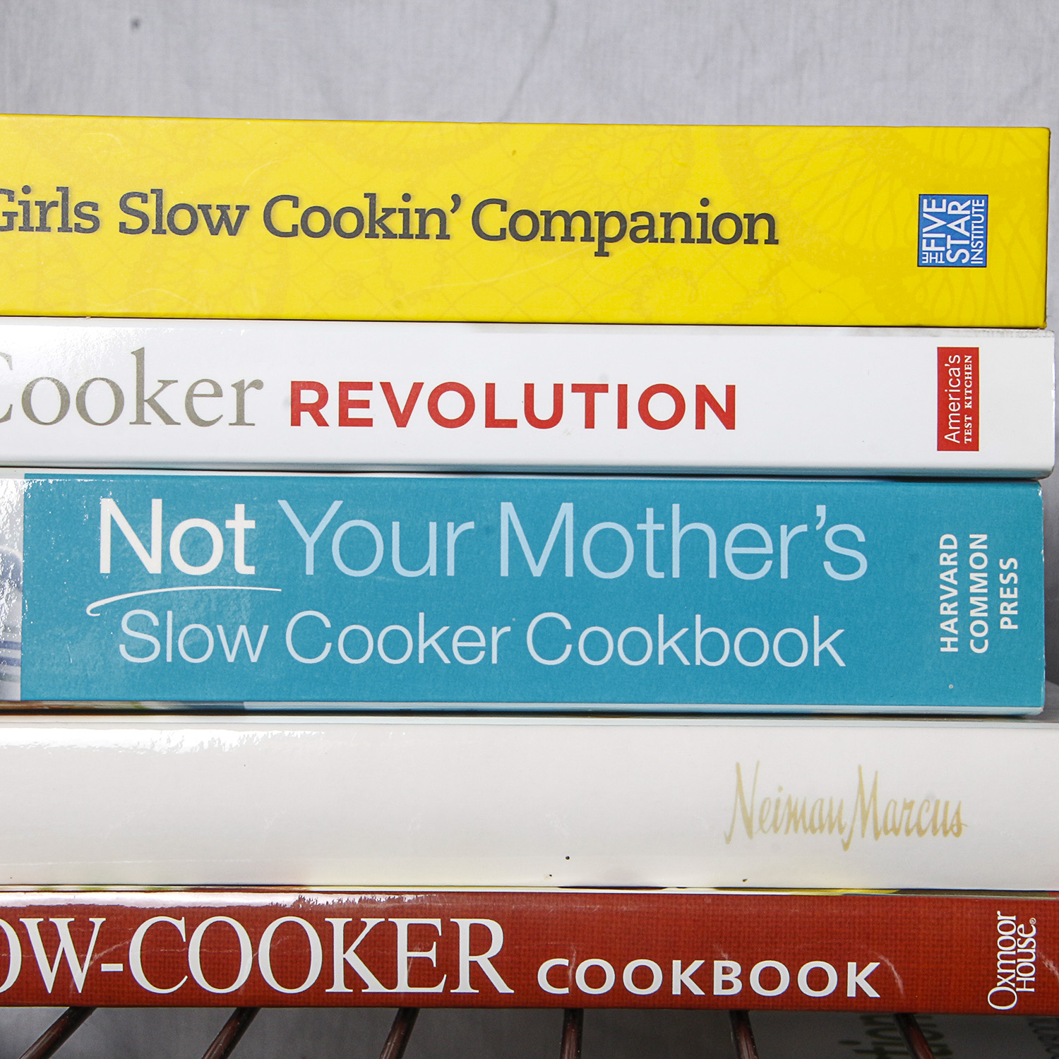 Neiman Marcus "Pure and Simple" Cookbook and Assortment of Slow Cooker Cookbooks