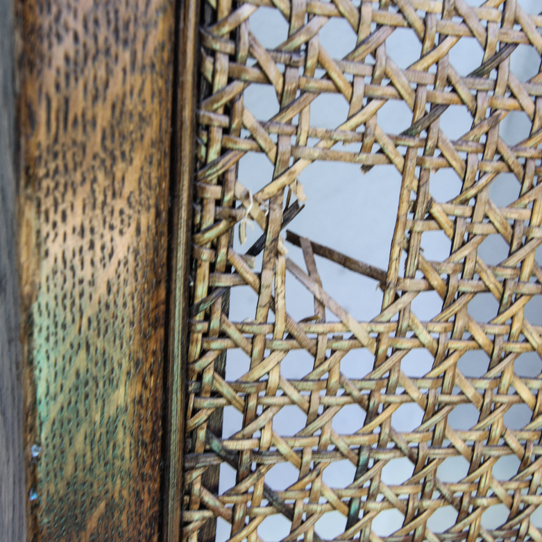 Vintage Rolling Chair with Cane Back