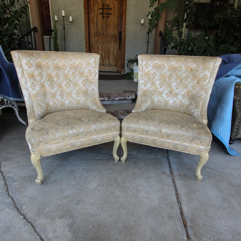 Vintage Upholstered Slipper Chairs