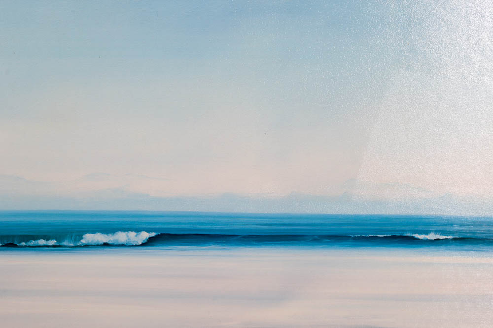 Framed Panoramic Ocean Painting