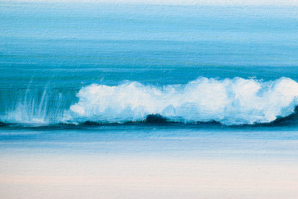 Framed Panoramic Ocean Painting
