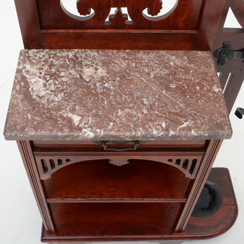 Victorian Eastlake Birch Hall Tree