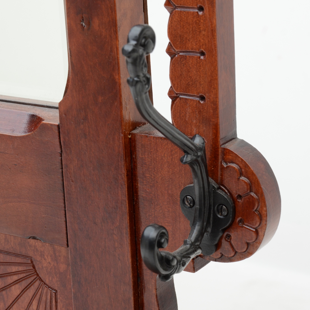 Victorian Eastlake Birch Hall Tree