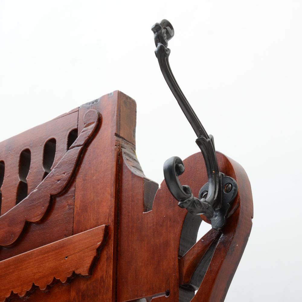 Victorian Eastlake Birch Hall Tree