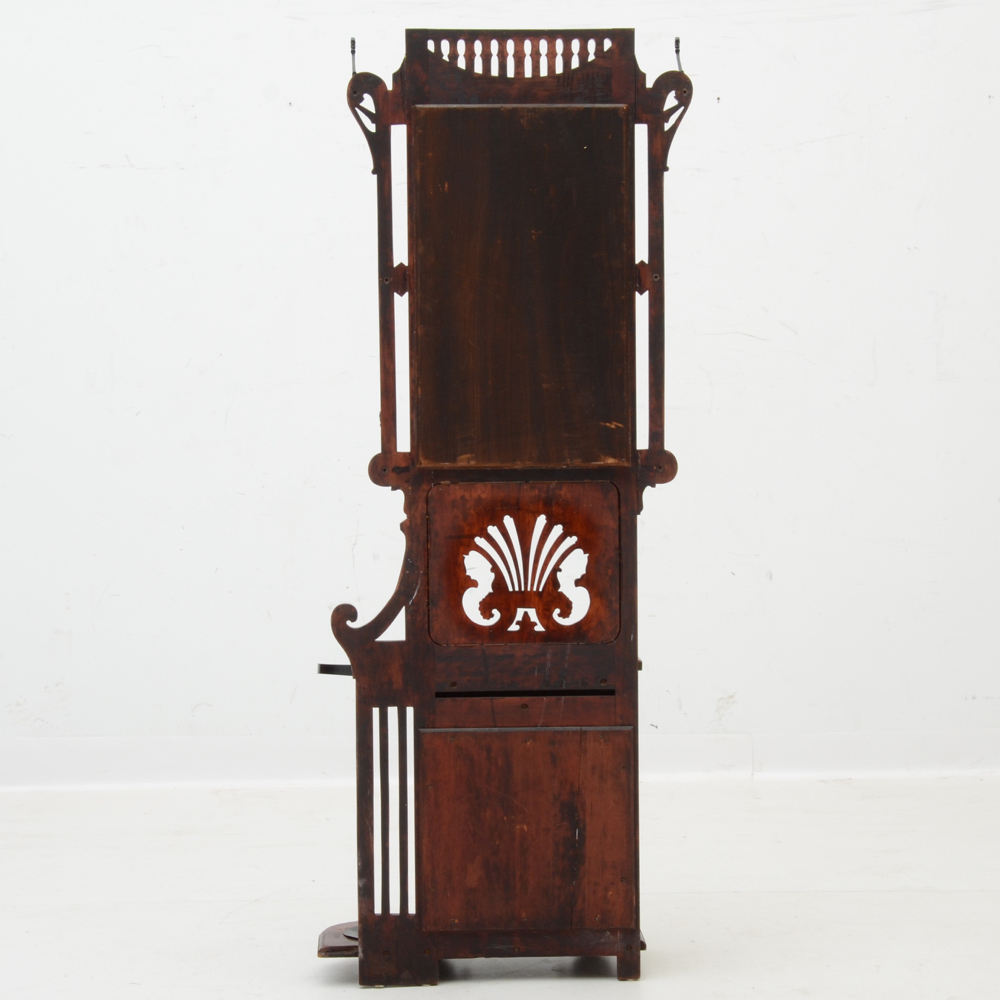 Victorian Eastlake Birch Hall Tree