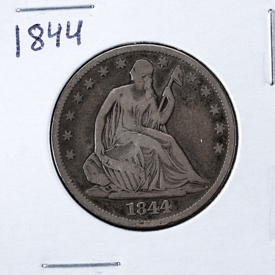 1844 Seated Liberty Silver Half Dollar