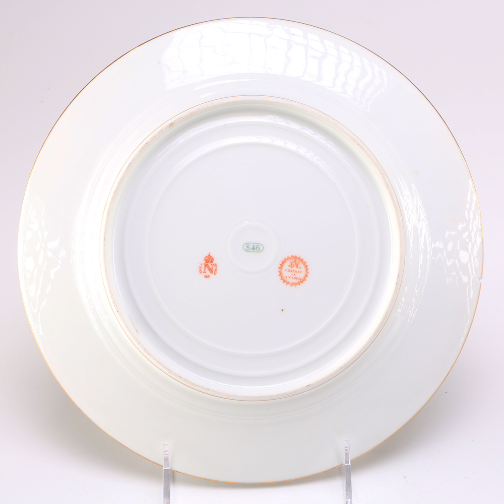 Sevres Porcelain Plates, including a Madame DuBarry Service Plate