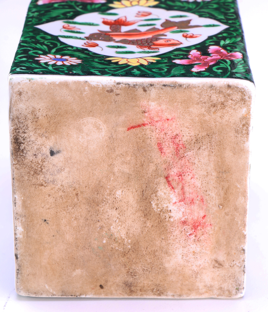 Porcelain Tea Caddy with Odiot Sterling Silver Lid