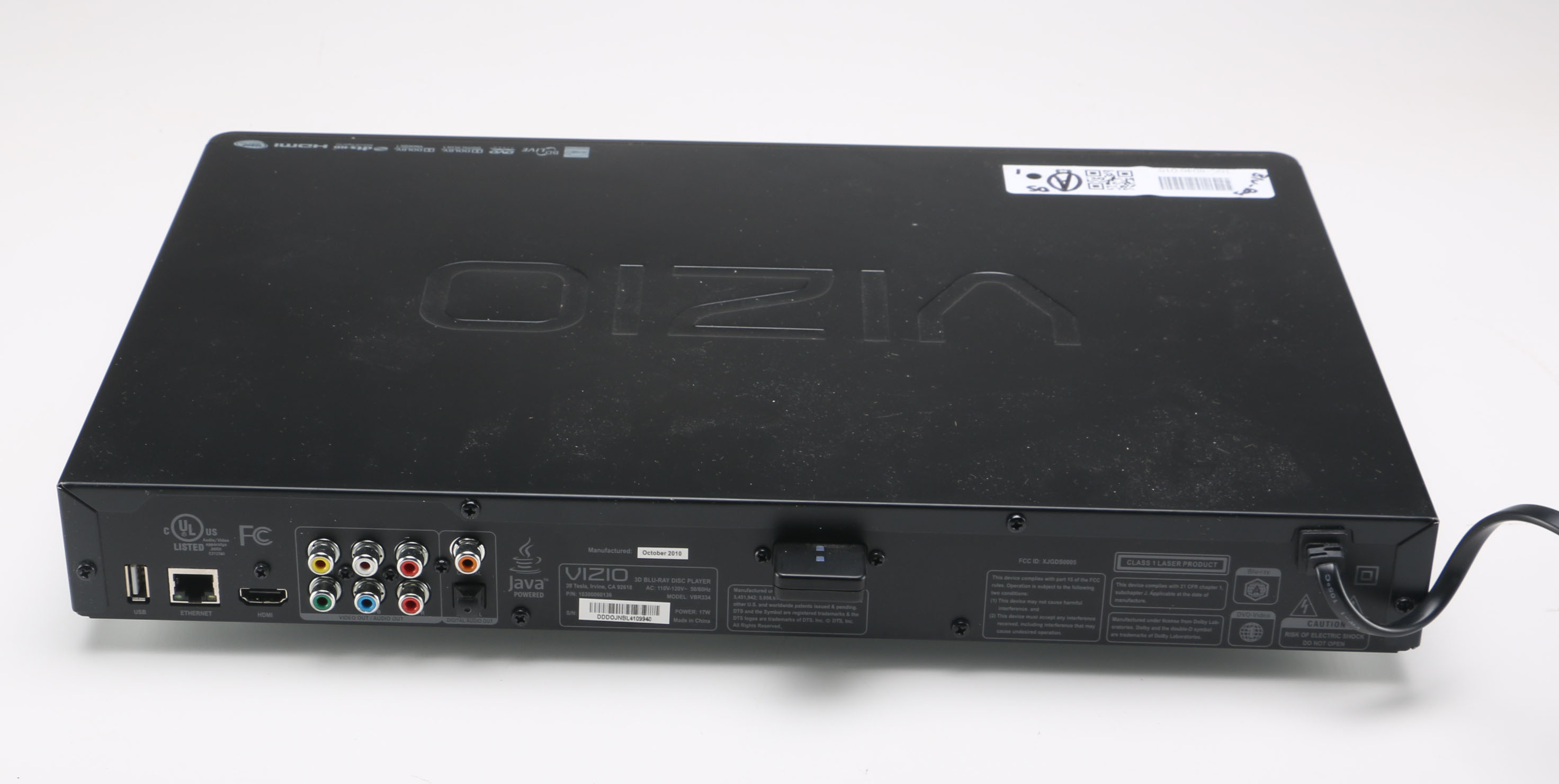 VIZIO VBR334 3-D Blu-ray Disc Player