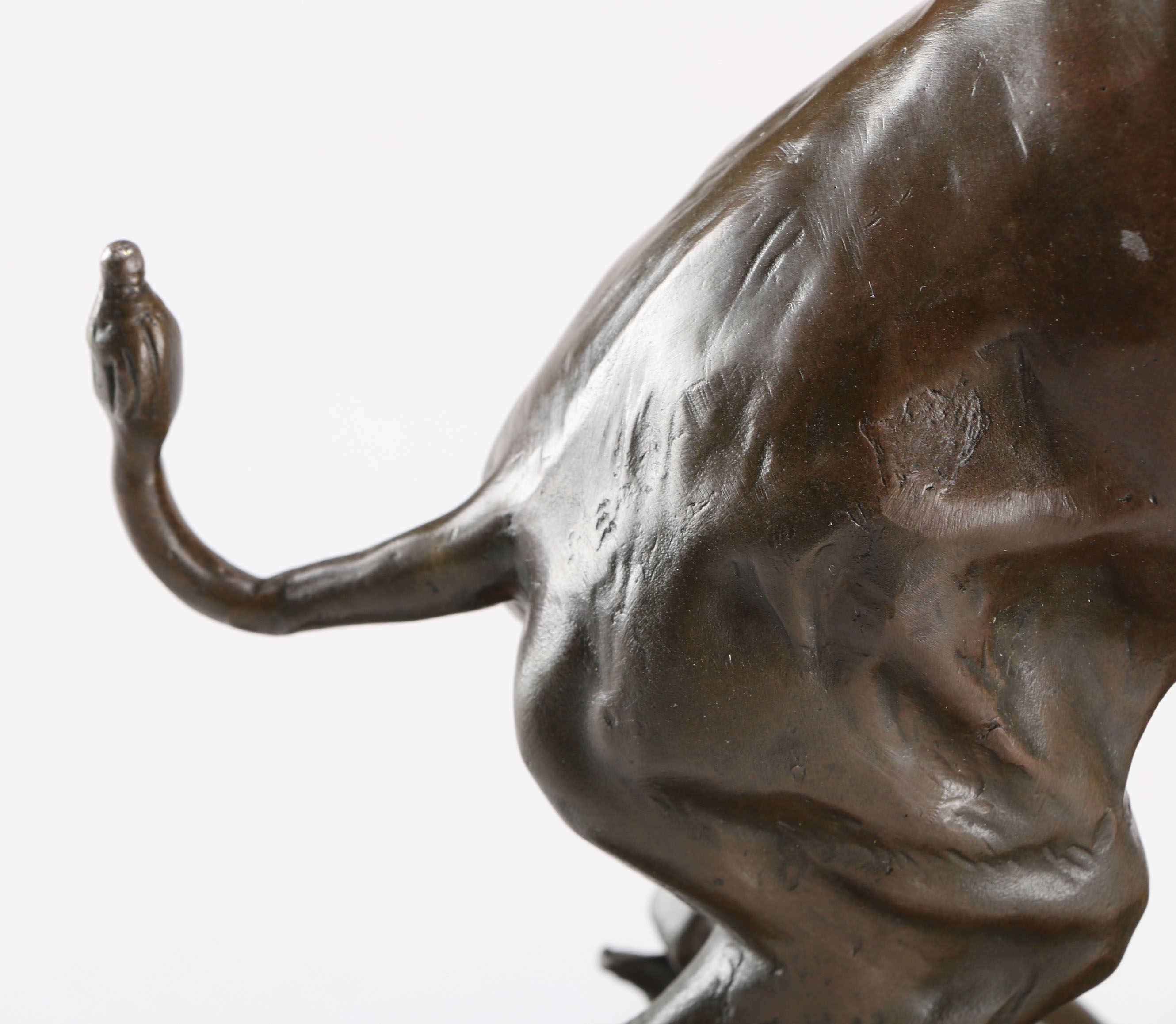 After Remington Bronze Statue of a Man on Horseback and Bull