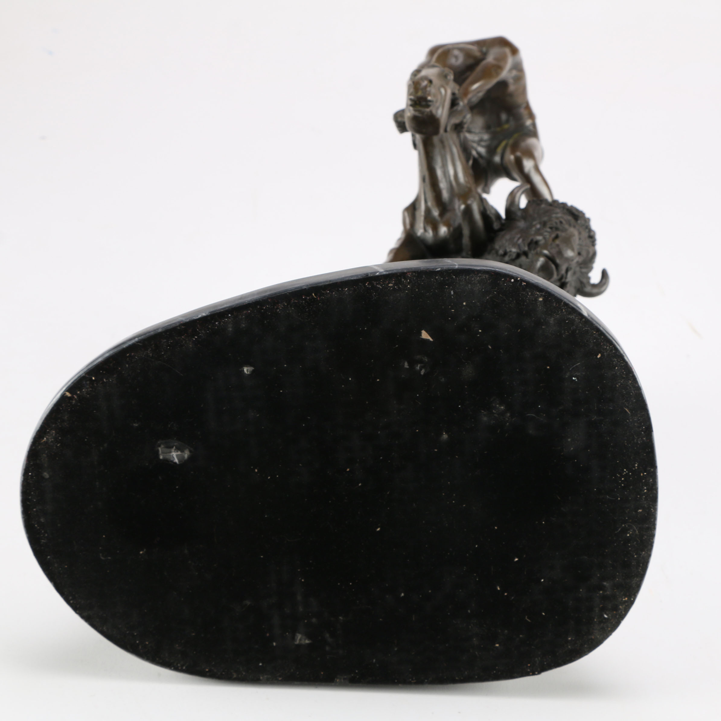 After Remington Bronze Statue of a Man on Horseback and Bull