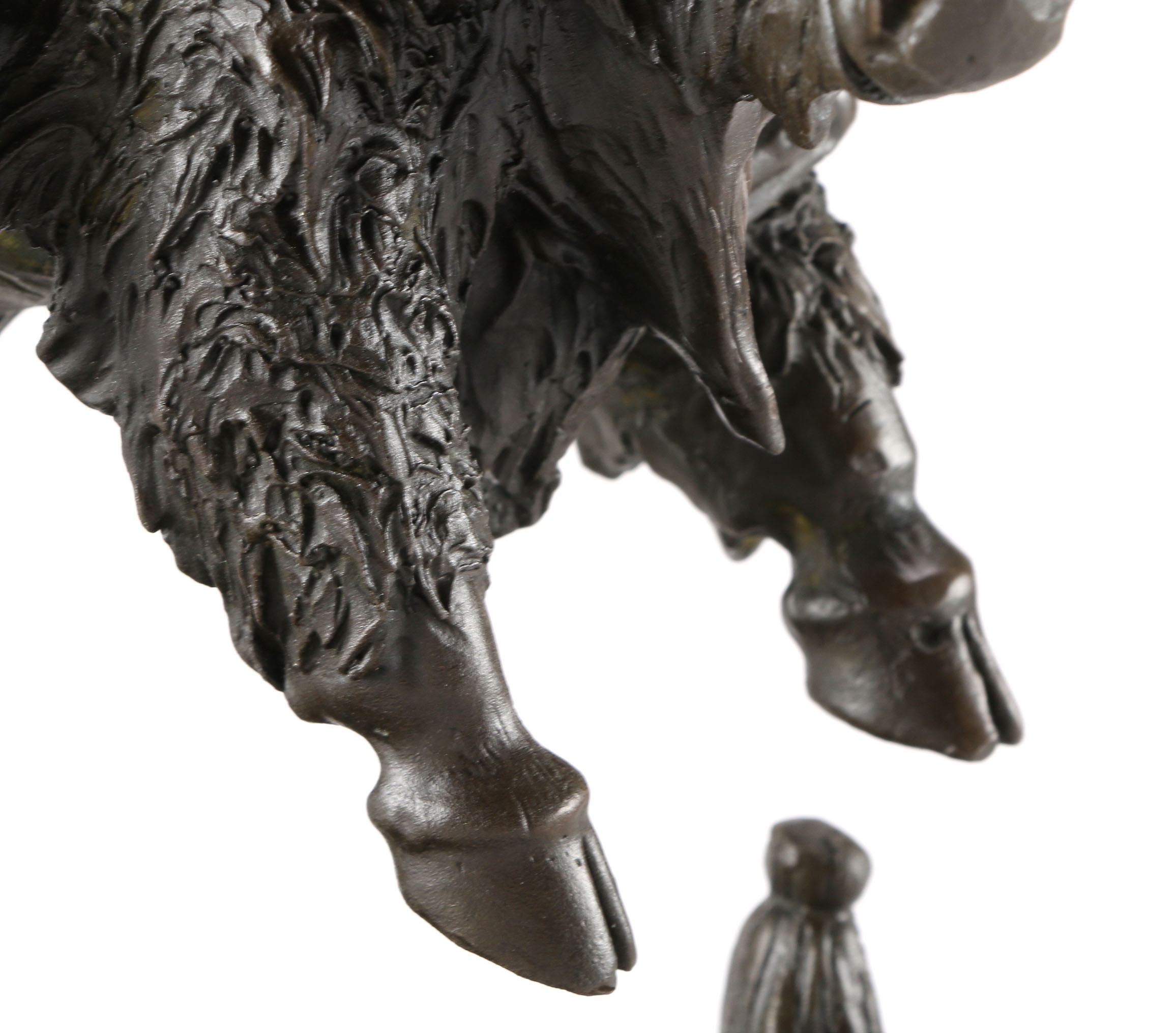 After Remington Bronze Statue of a Man on Horseback and Bull