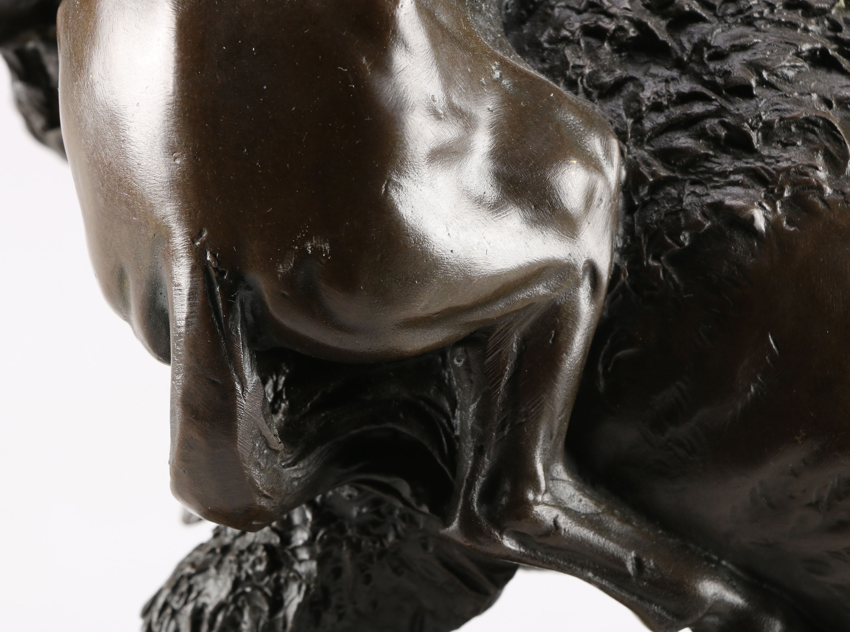 After Remington Bronze Statue of a Man on Horseback and Bull