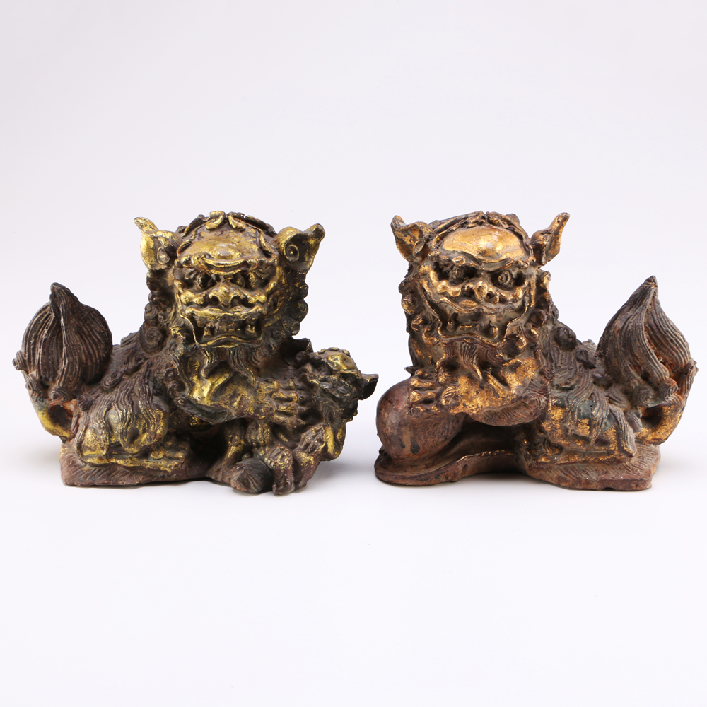 Cast Iron Guardian Lion Figurines