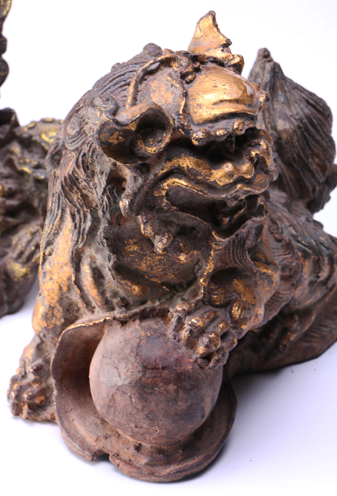 Cast Iron Guardian Lion Figurines