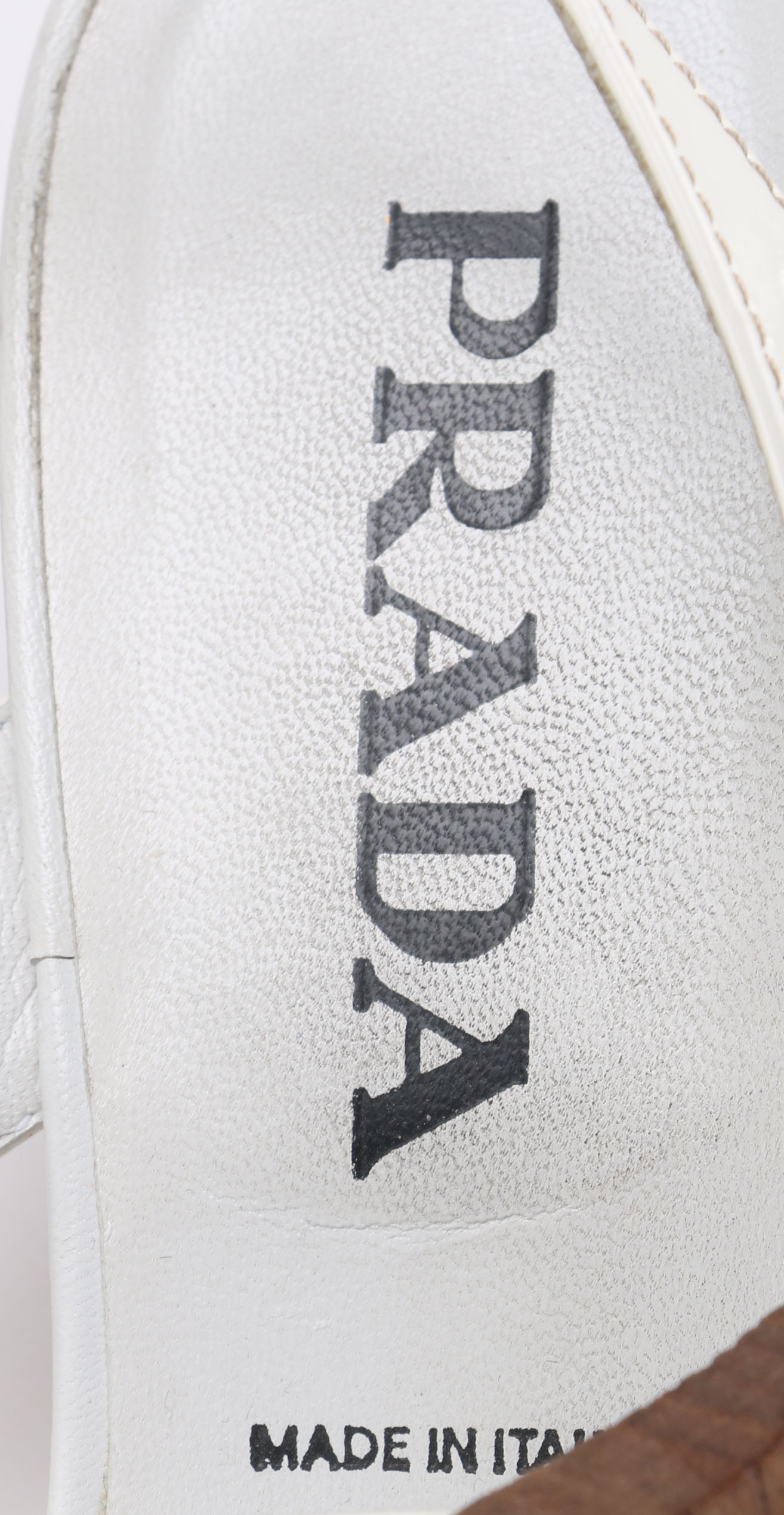 Prada Cream Leather Sandals