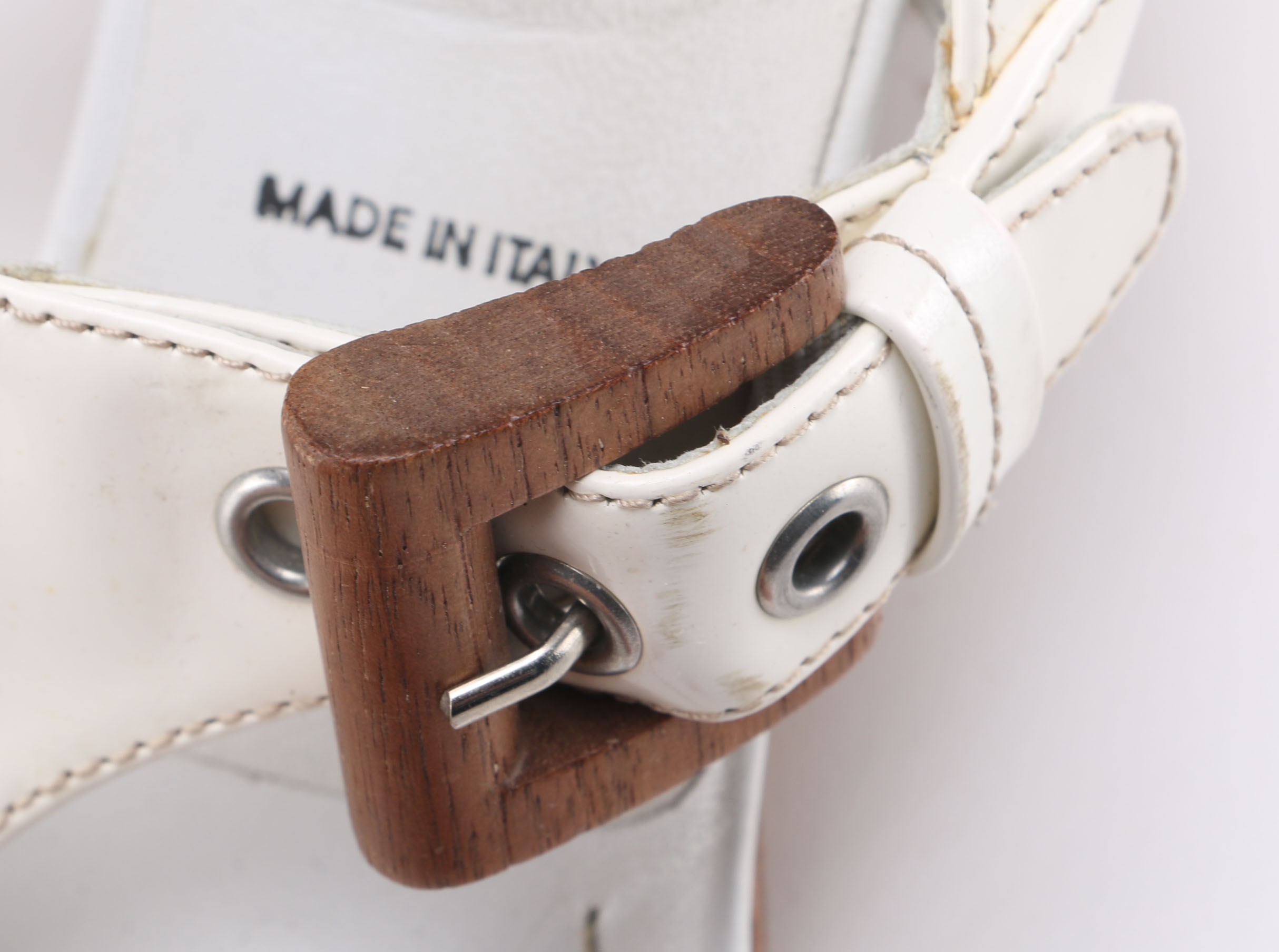 Prada Cream Leather Sandals