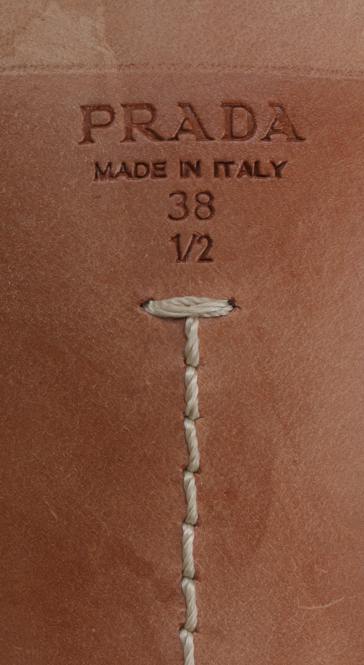 Prada Cream Leather Sandals