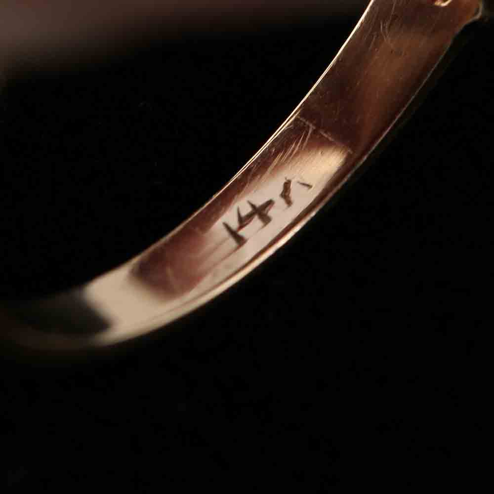 14K Three Tone Gold and Diamond Art Deco Ring