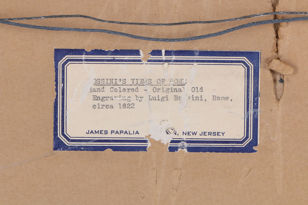 Luigi Rossini Hand Colored Engraving "Veduta Del Ponte Nomentano"