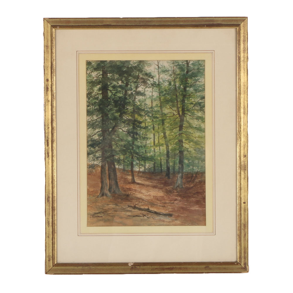 Charles Wesley Sanderson Landscape Watercolor