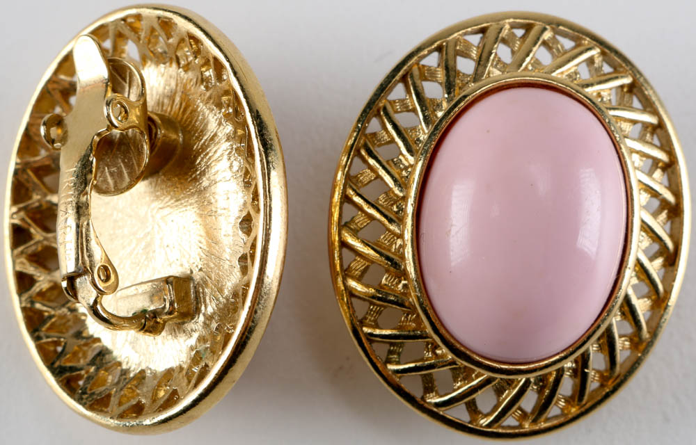 Gold Tone Clip-On Earrings