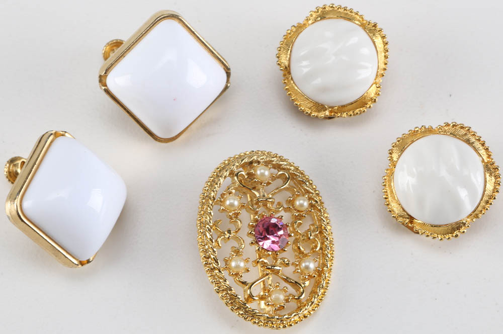 Gold Tone Clip-On Earrings