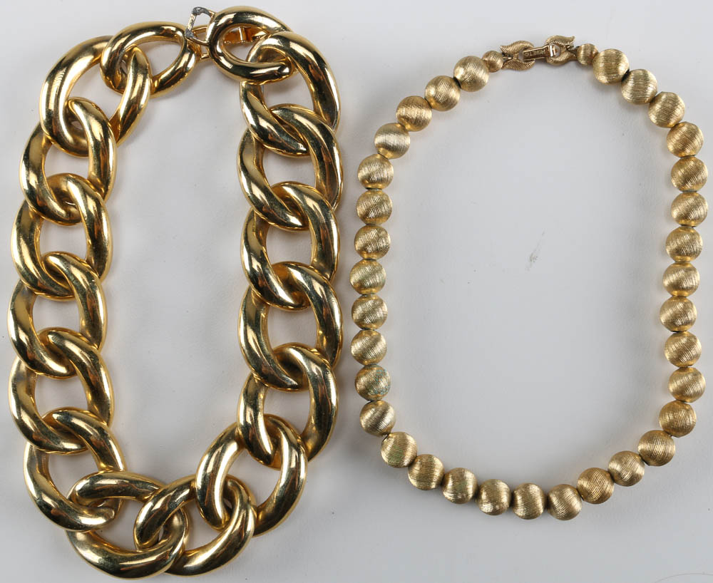 Assortment of Gold Tone Costume Jewelry