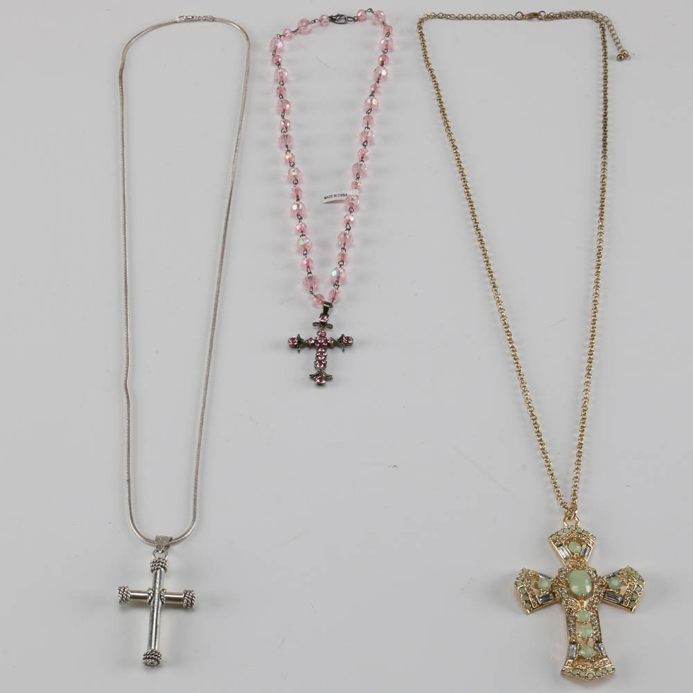 Trio of Cross Necklaces
