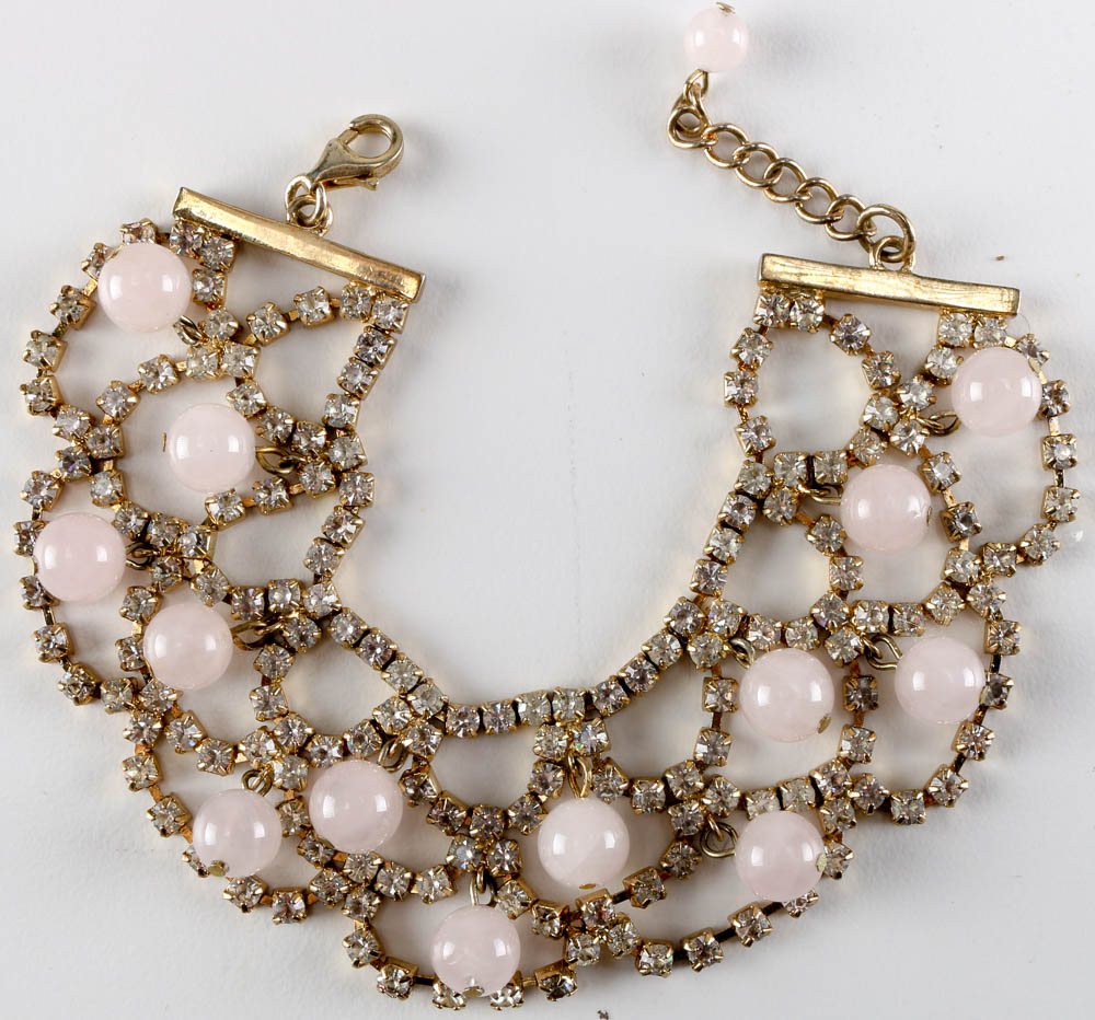 Collection of Gold Tone and Rhinestone Jewelry