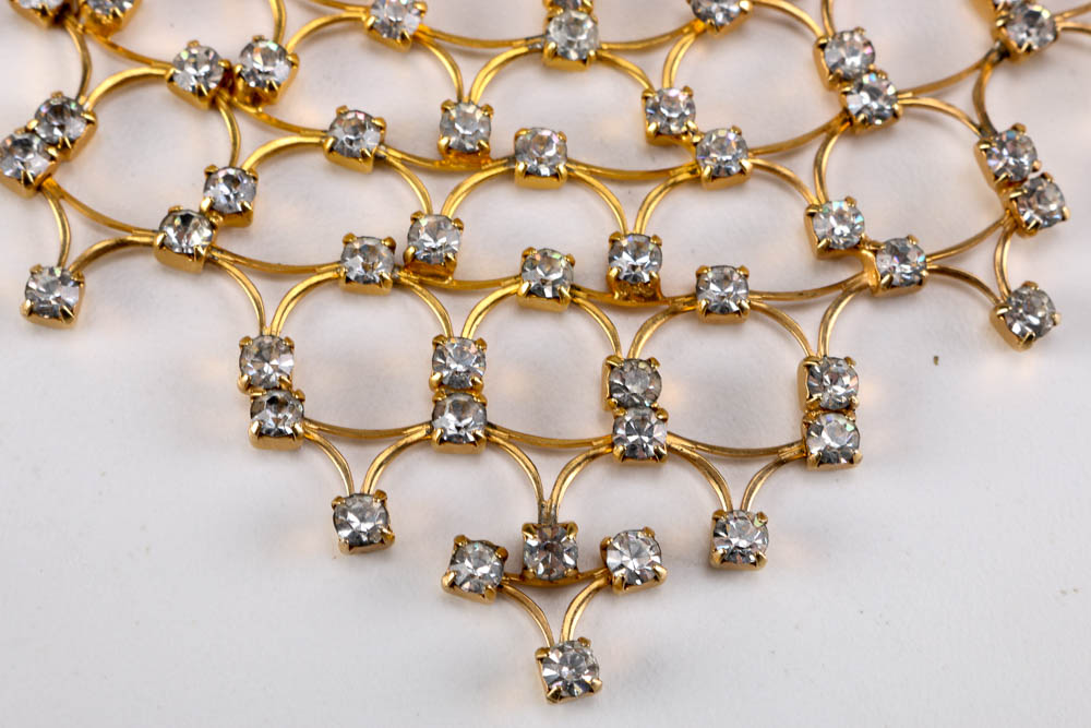 Collection of Gold Tone and Rhinestone Jewelry