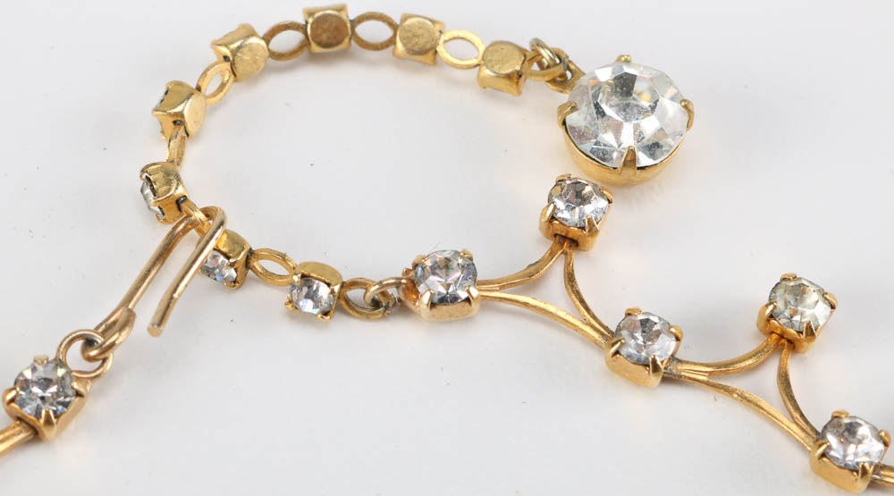 Collection of Gold Tone and Rhinestone Jewelry