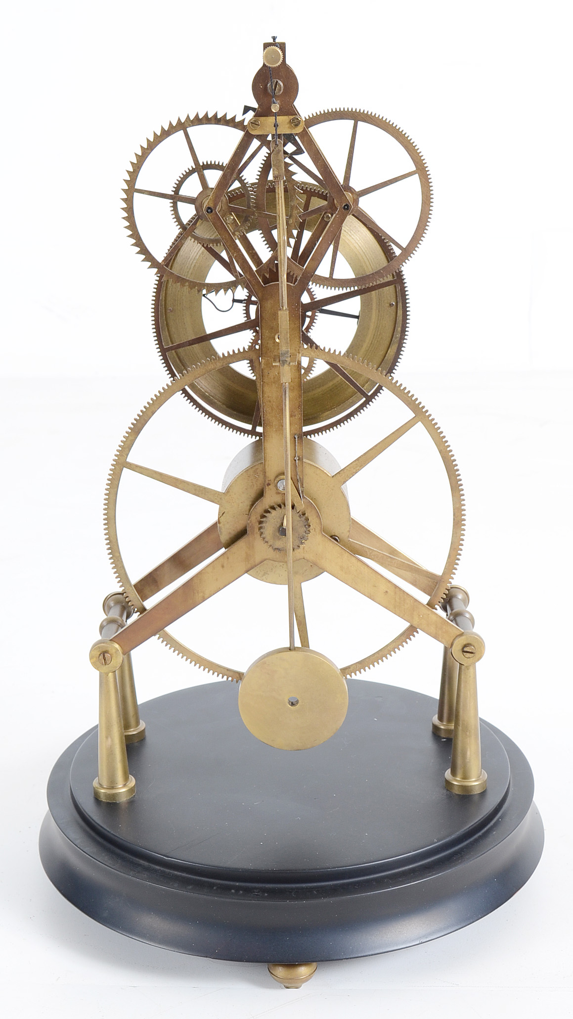 Great Wheel Skeleton Clock with Glass Dome