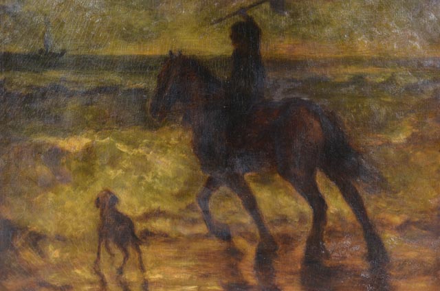 Original Oil on Canvas of Man on Horseback