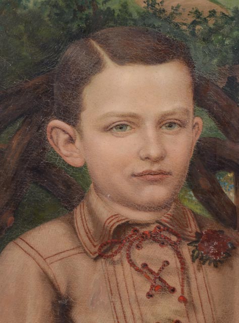 Oil on Canvas Portrait of a Young Boy