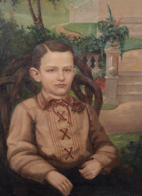 Oil on Canvas Portrait of a Young Boy