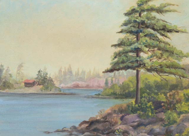 Geraldine Lewis Signed Acrylic Landscape Painting