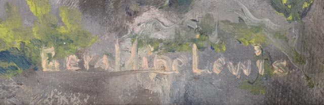 Geraldine Lewis Signed Acrylic Landscape Painting