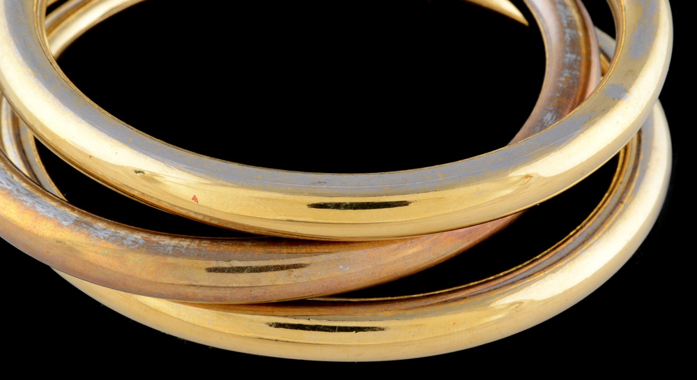Three Aerin Erickson Beamon Gold Plated "Day Essentials" Bangle Bracelets