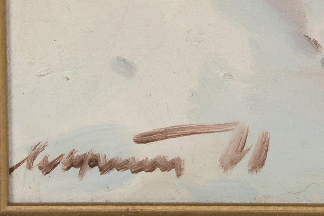 Signed Oil on Canvas Landscape Painting