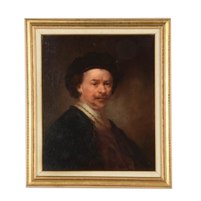 Jean Caein Copy Painting of Rembrandt Self Portrait Jean Caein Copy Painting of Rembrandt Self Portrait