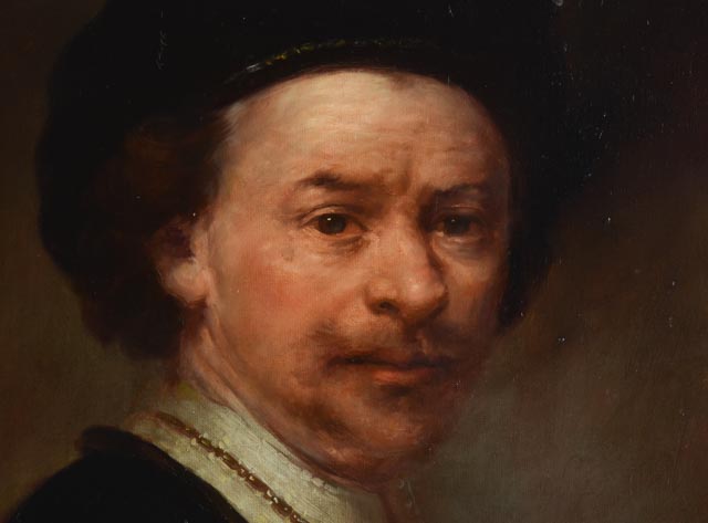 Jean Caein Copy Painting of Rembrandt Self Portrait