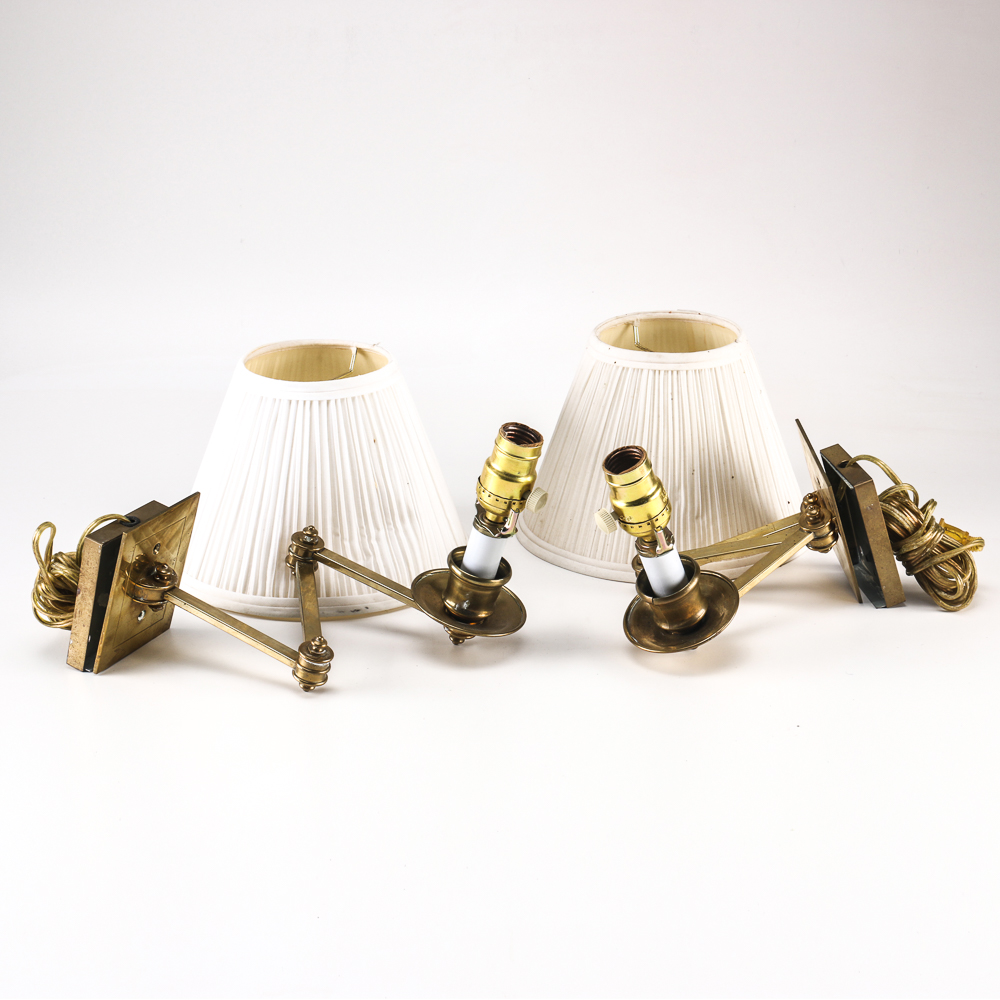 Pair of Wall Lamps with Shades