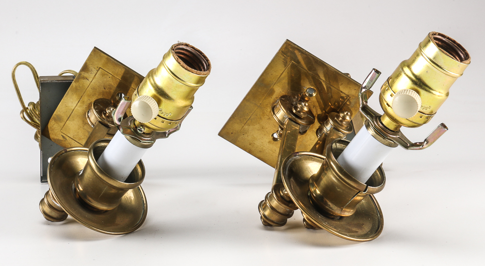 Pair of Wall Lamps with Shades