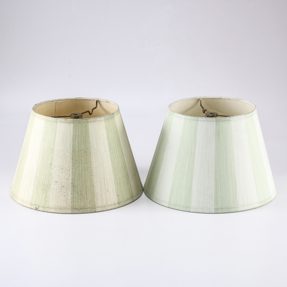 Pair of Artemis Studios Striped Lamp Shades