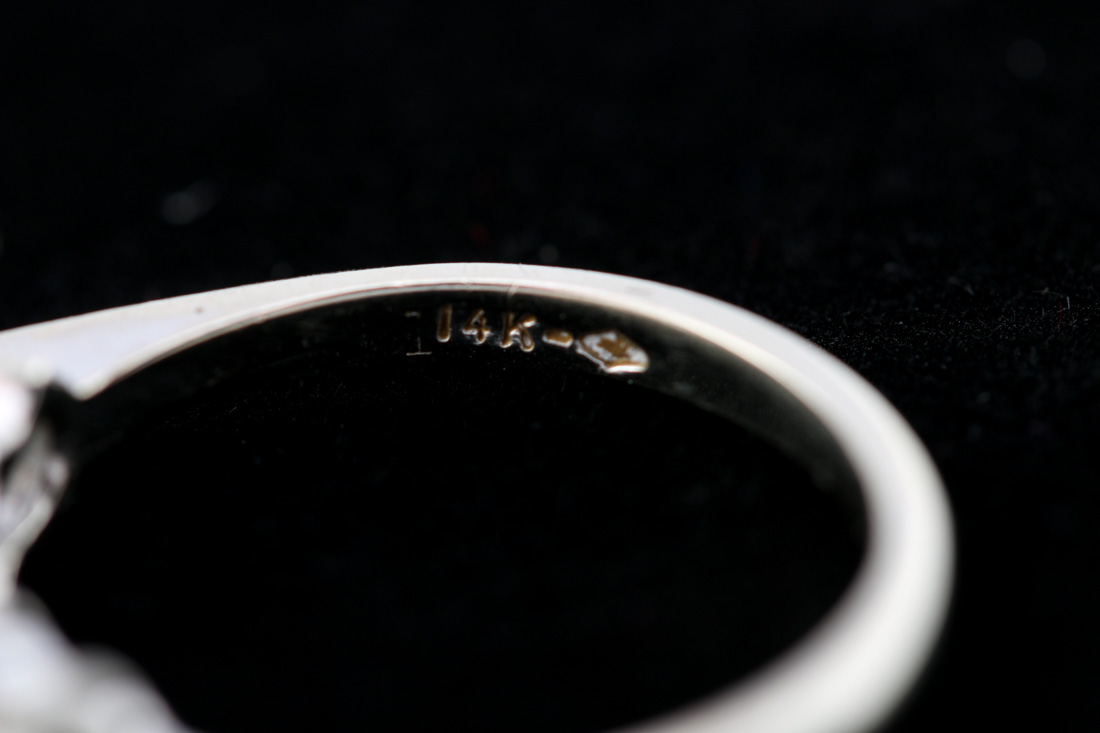 Stamped 14K White Gold Ring