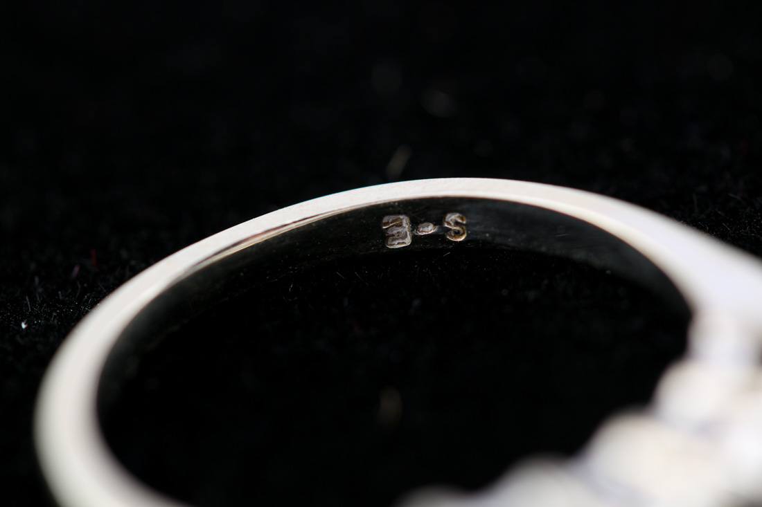 Stamped 14K White Gold Ring